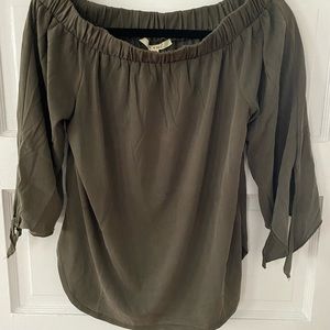 Army green off the shoulder top